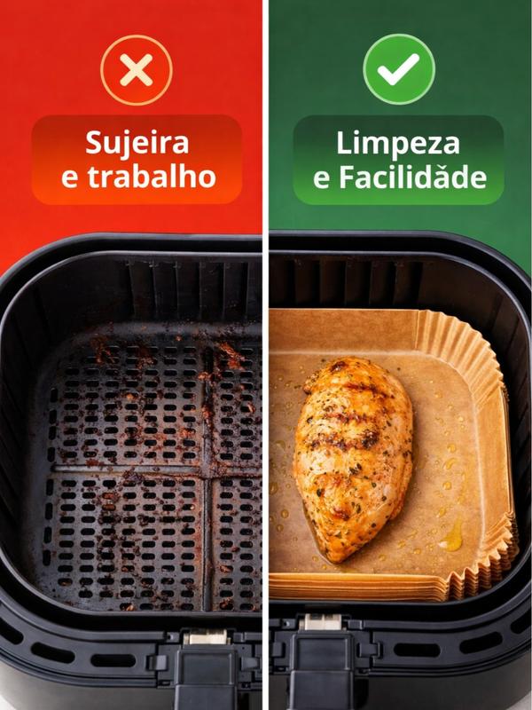 Kit Formas Descartáveis Antiaderentes para Airfryer Universal - 50 Unidades