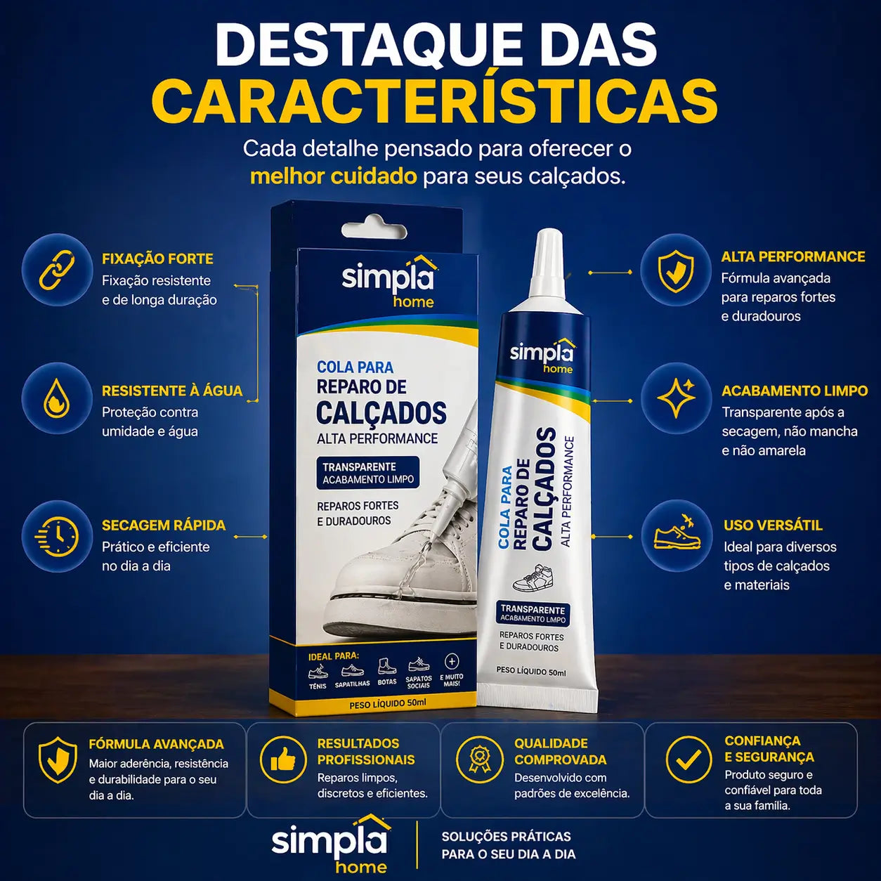 Cola para Sapatos Premium de Alta Resistência 60ml