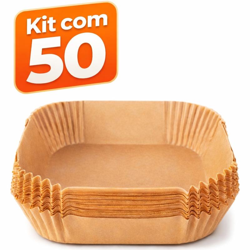 Kit Formas Descartáveis Antiaderentes para Airfryer Universal - 50 Unidades