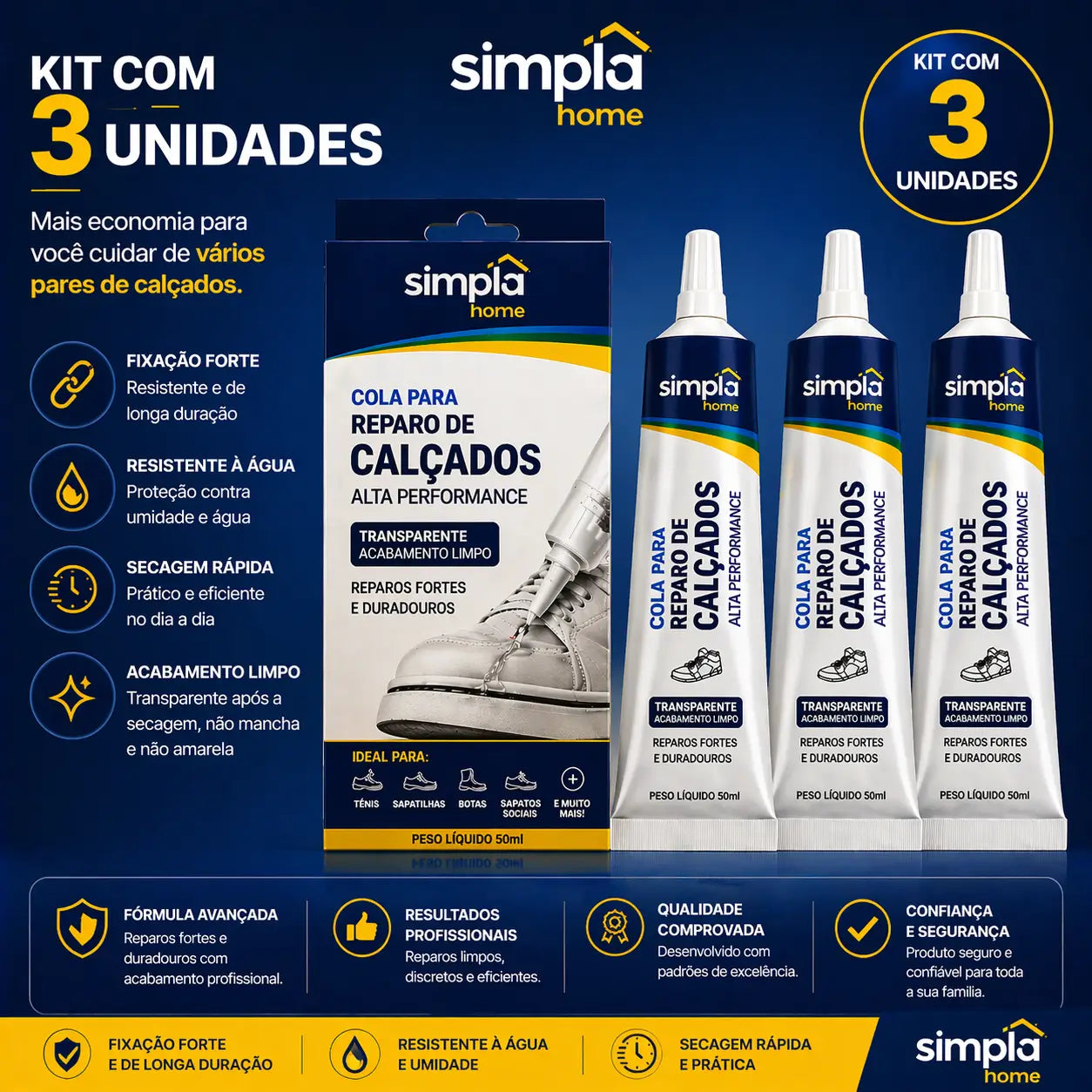Cola para Sapatos Premium de Alta Resistência 60ml