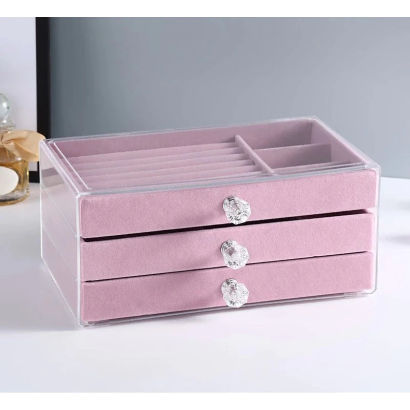 Porta Joias Flanelado com 3 Camadas - Envio nacional