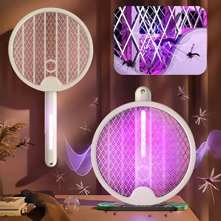 Raquete elétrica com luz UV - Envio nacional