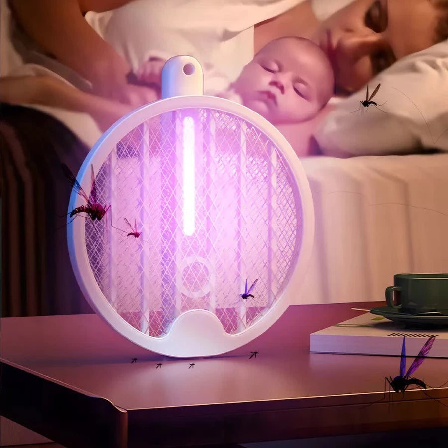 Raquete elétrica com luz UV - Envio nacional