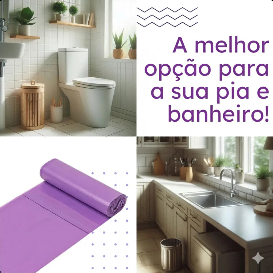 Sacos de Lixo Perfumados Lavanda — Para Pia e Banheiro