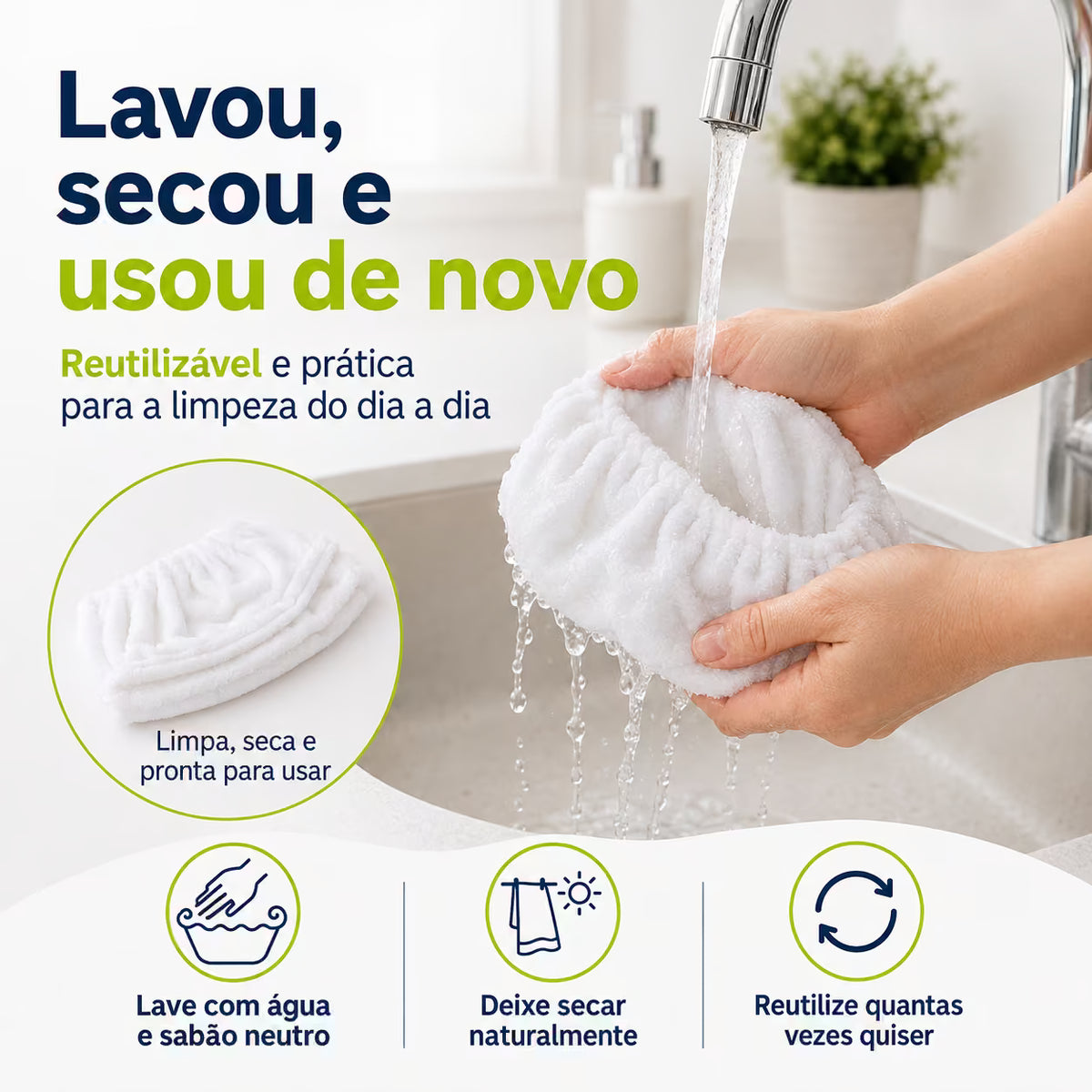 Capa de Vassoura em Microfibra Reutilizável – Pega Poeira, Cabelos e Pelos - Envio nacional (Cópia)