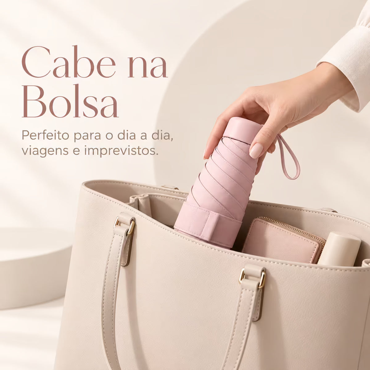 Mini Guarda-Chuva Cápsula UPF50+ – Compacto para Bolsa
