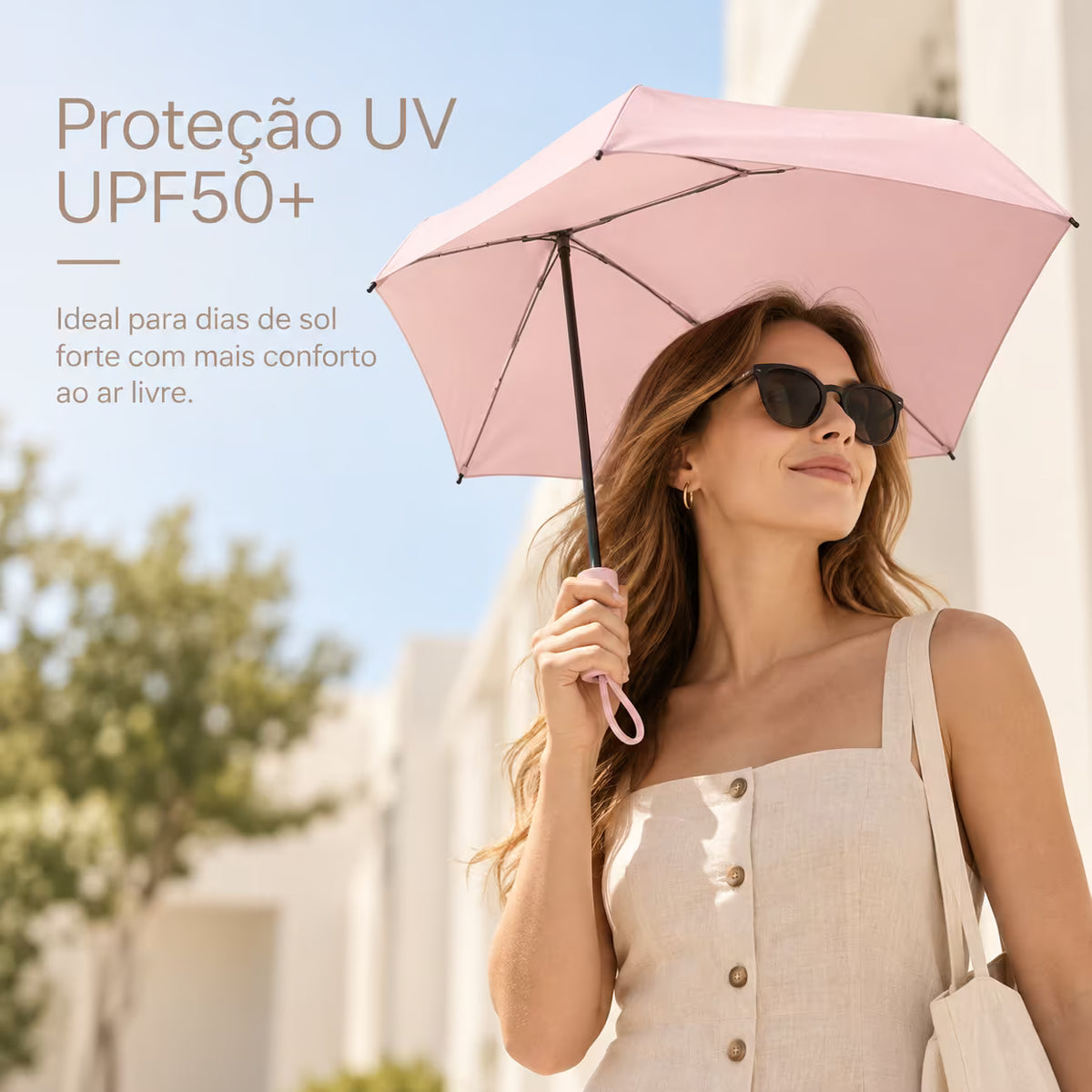 Mini Guarda-Chuva Cápsula UPF50+ – Compacto para Bolsa