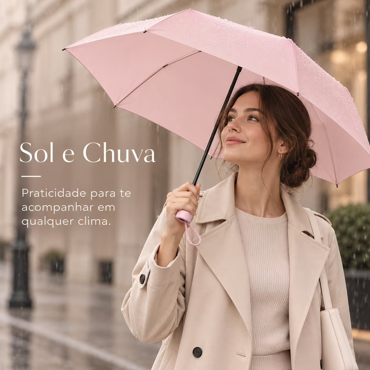 Mini Guarda-Chuva Cápsula UPF50+ – Compacto para Bolsa