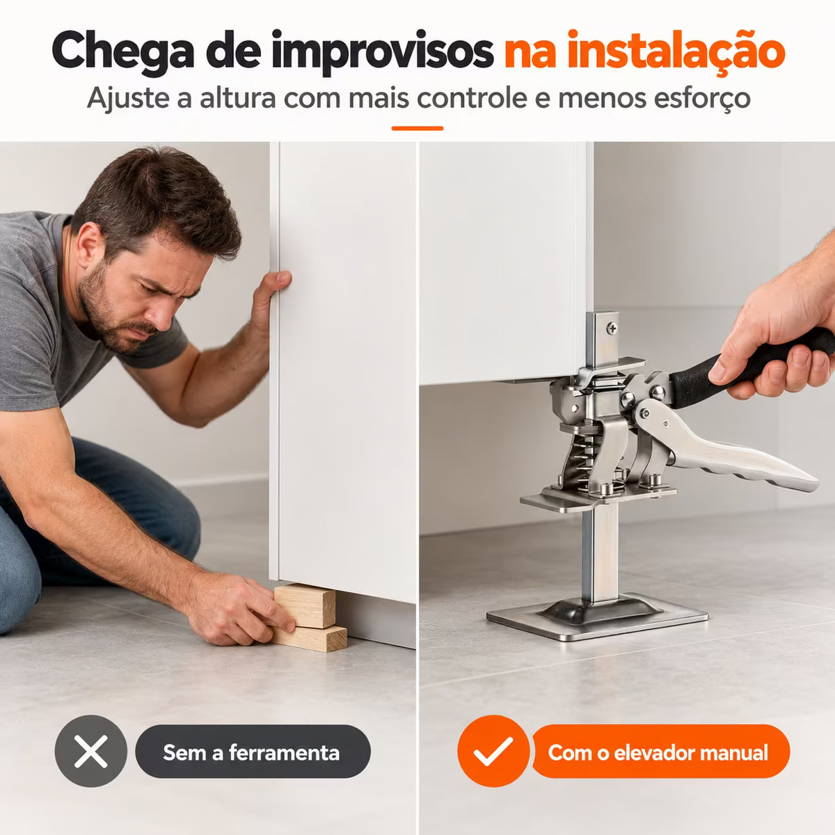 Elevador Manual Multifuncional – Ajuste de Portas, Móveis e Revestimentos - Envio nacional