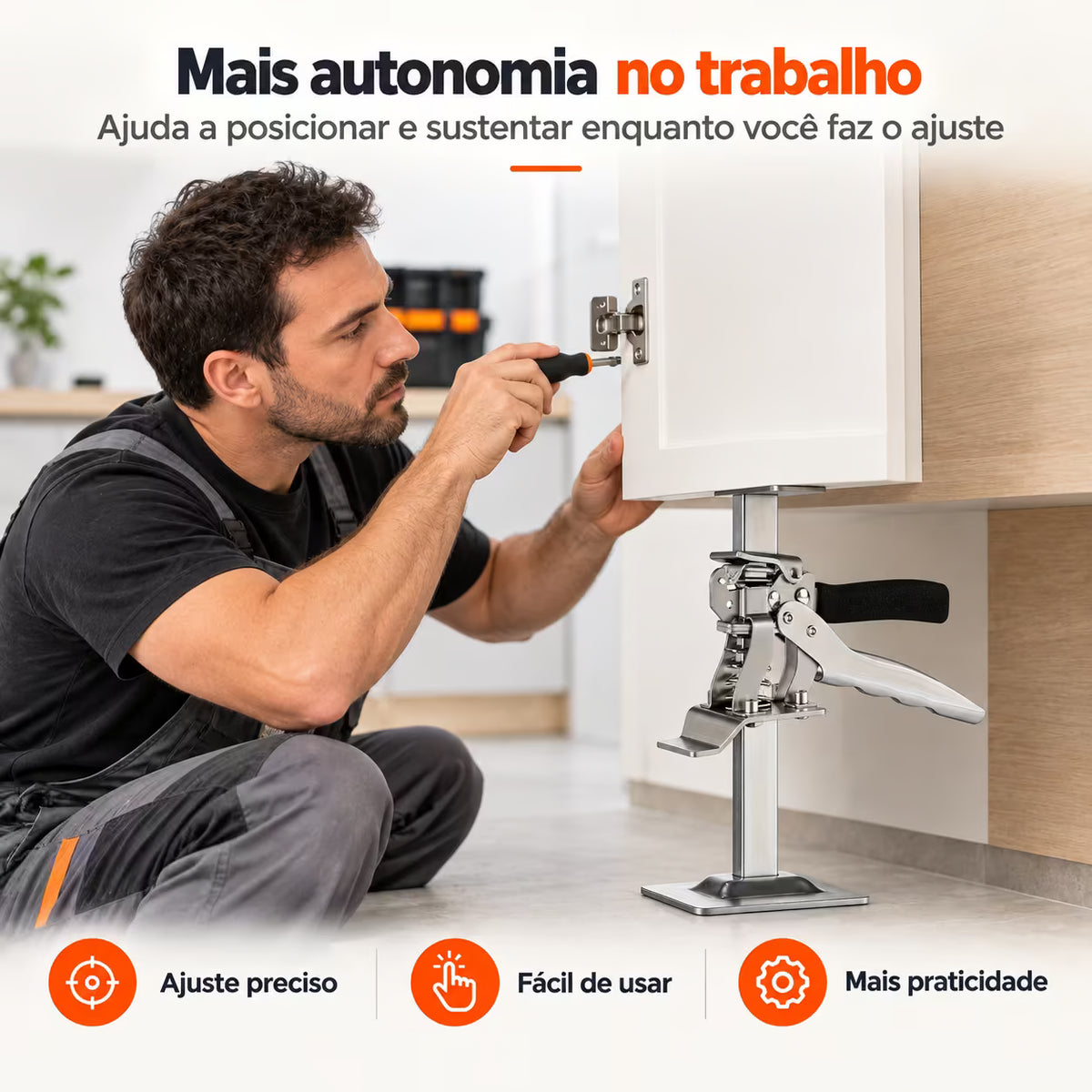 Elevador Manual Multifuncional – Ajuste de Portas, Móveis e Revestimentos - Envio nacional