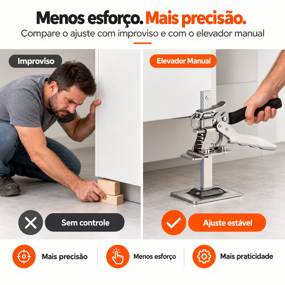 Elevador Manual Multifuncional – Ajuste de Portas, Móveis e Revestimentos - Envio nacional