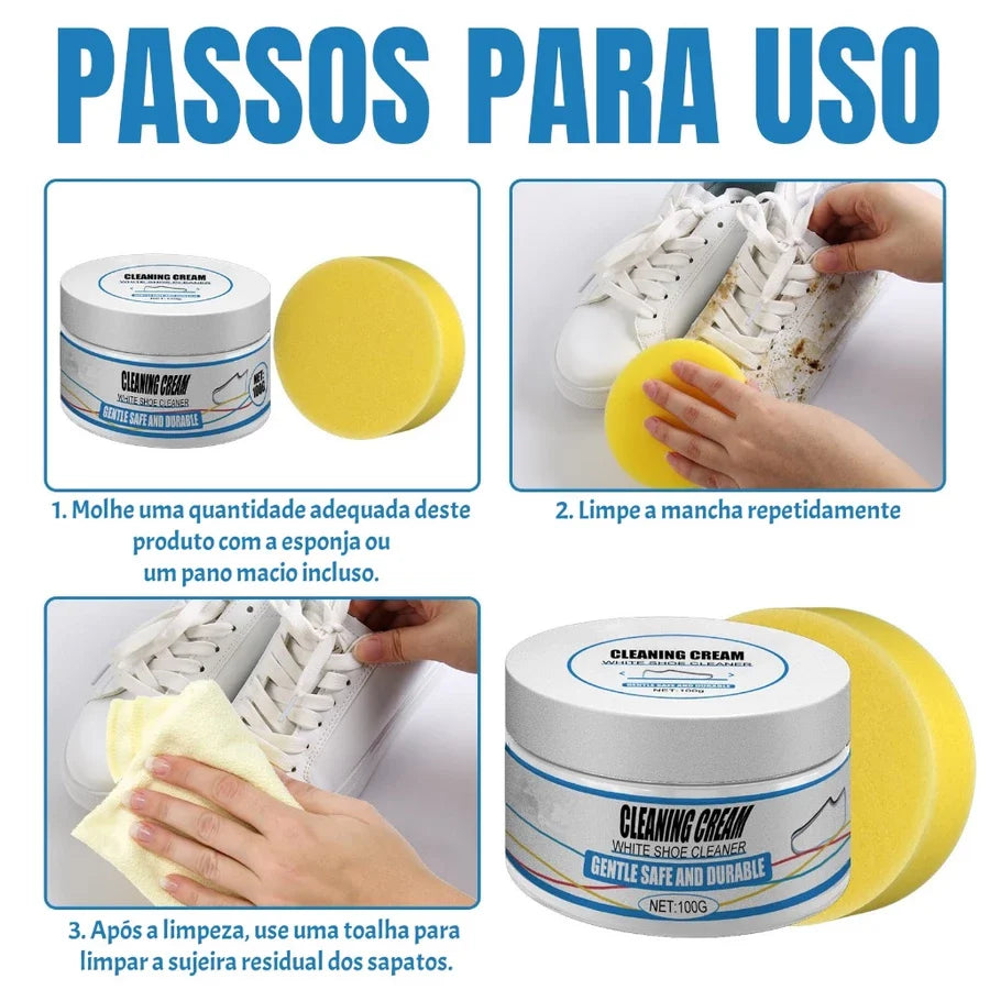 Creme de limpeza Cleaning Cream + Esponja de brinde (Estoque no Brasil + Frete Grátis)