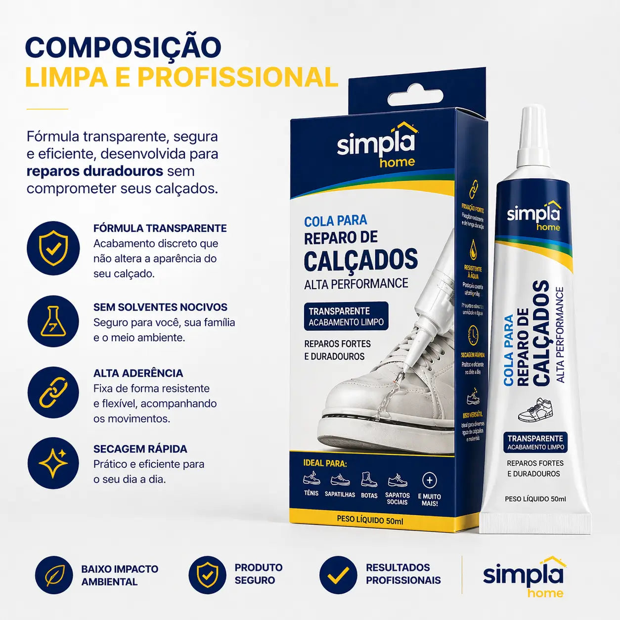 Cola para Sapatos Premium de Alta Resistência 60ml