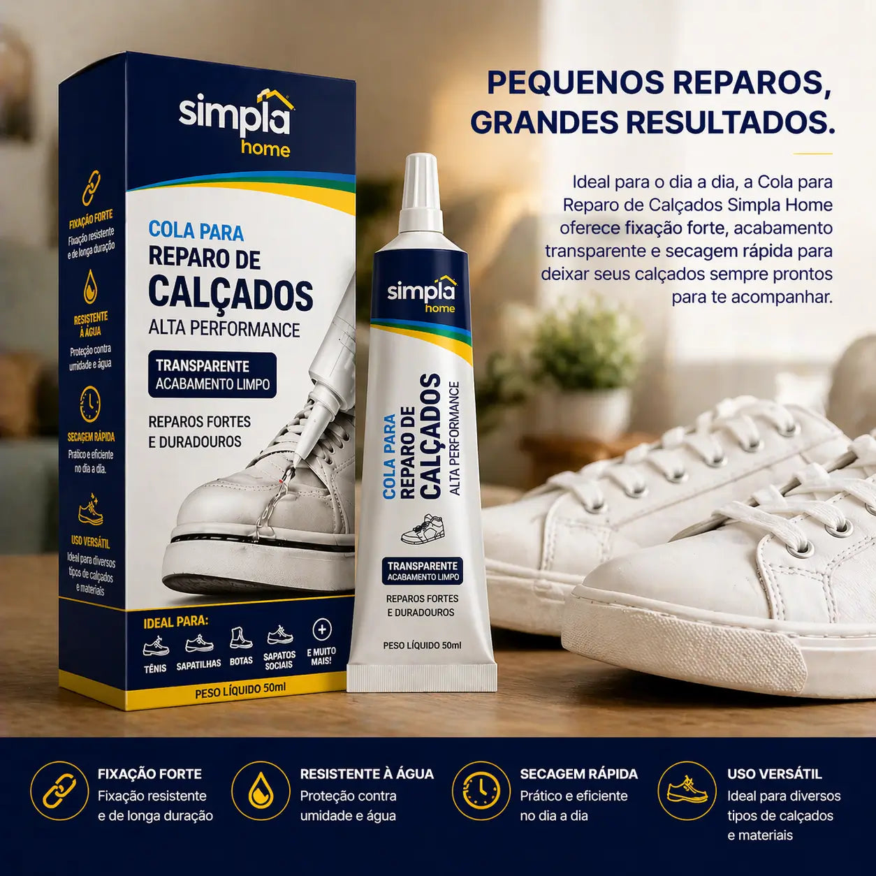 Cola para Sapatos Premium de Alta Resistência 60ml