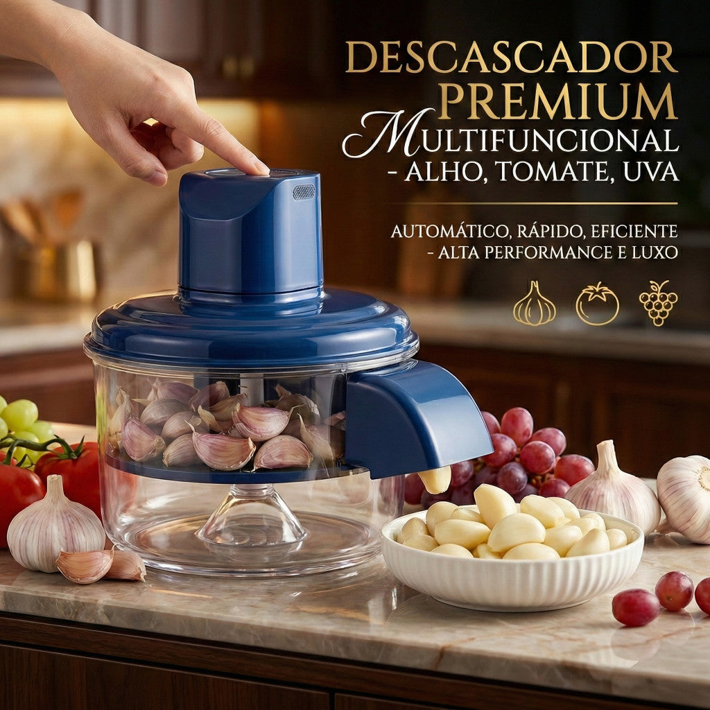 Descascador elétrico multifuncional para alho tomate e uva
