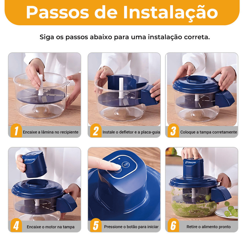 Passos de instalação do descascador elétrico