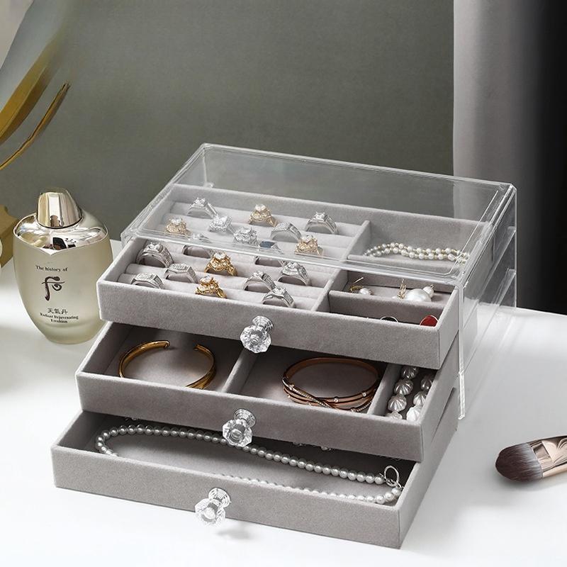 Porta Joias Flanelado com 3 Camadas - Envio nacional