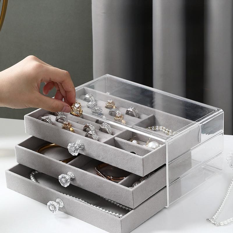 Porta Joias Flanelado com 3 Camadas - Envio nacional