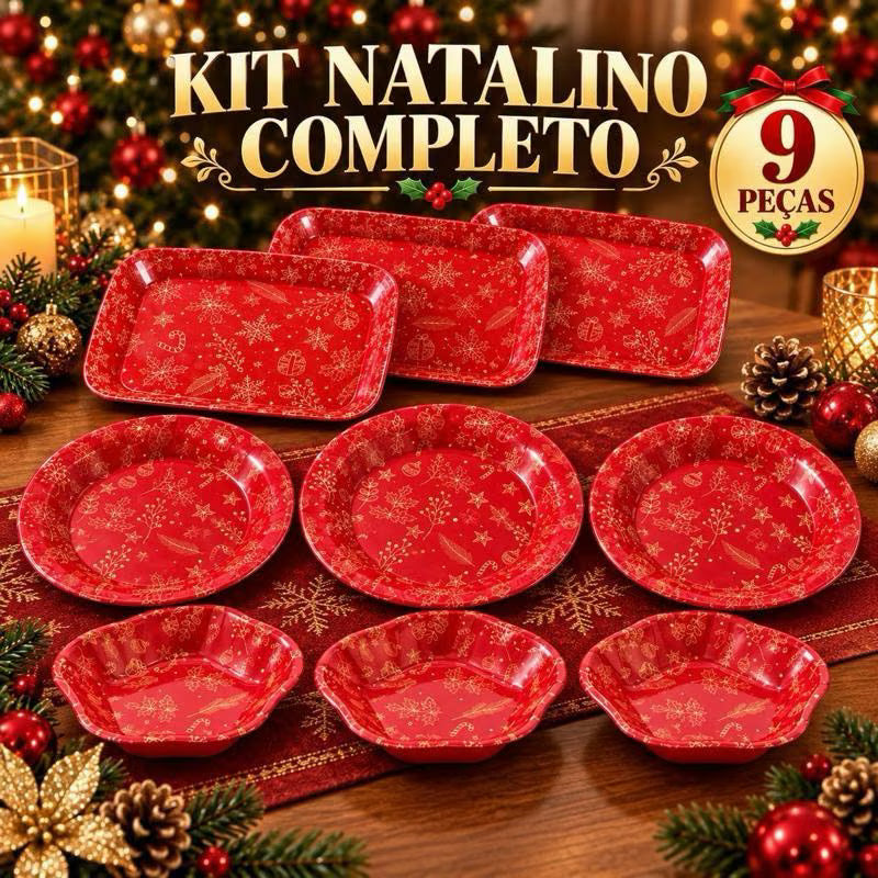 Kit Natalino Completo vermelho com nove peças — foto 1