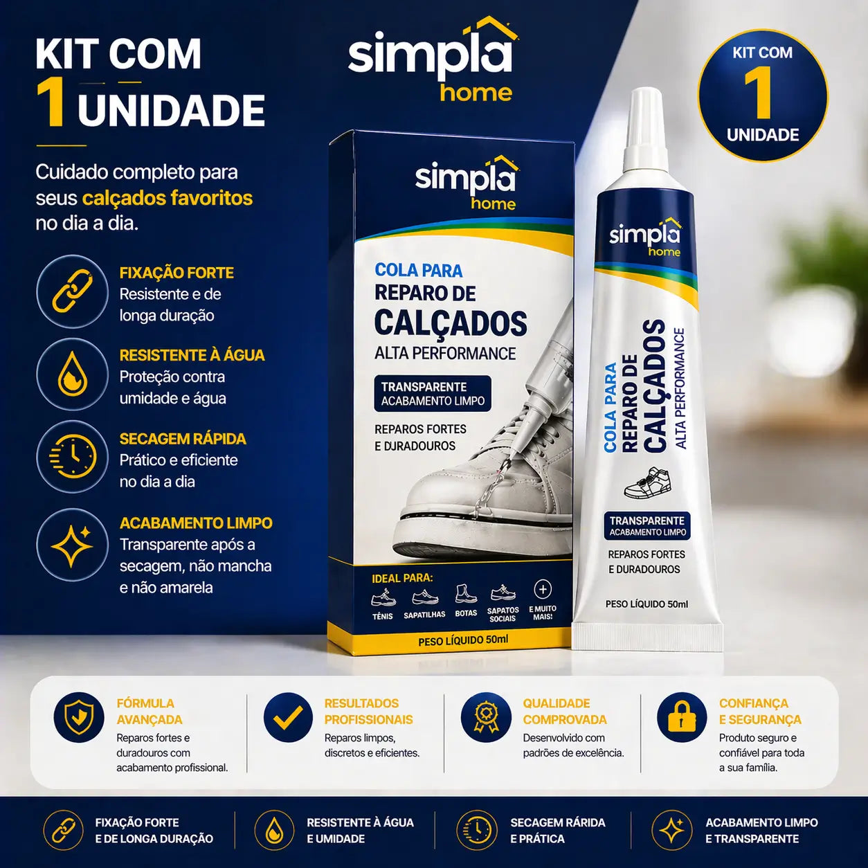 Cola para Sapatos Premium de Alta Resistência 60ml