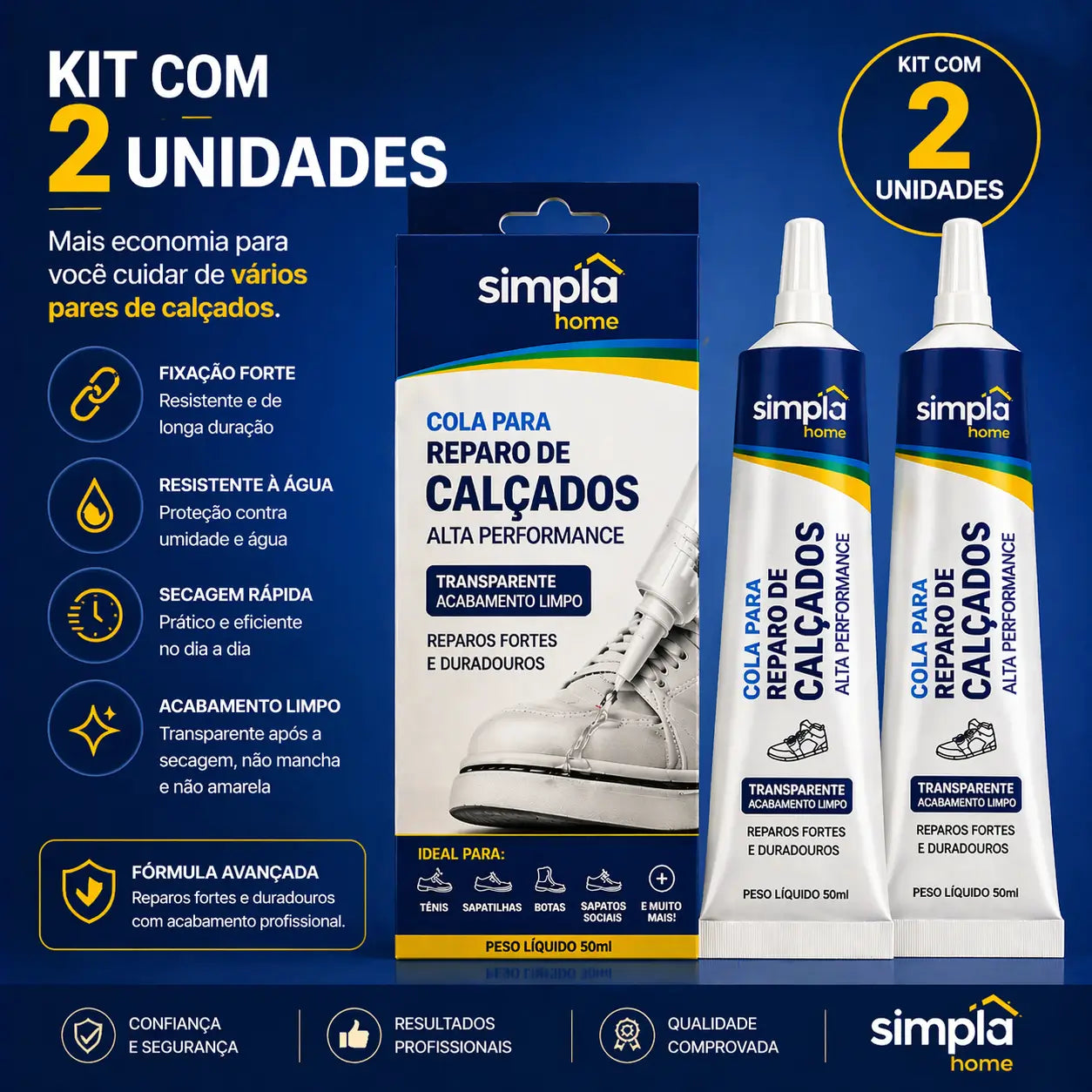 Cola para Sapatos Premium de Alta Resistência 60ml