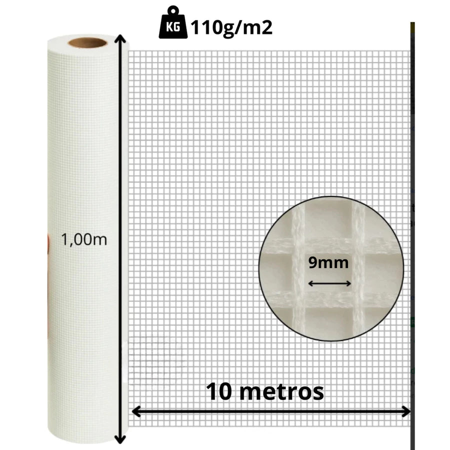 Tela Estrutural com Poliester 10 metros x 1m