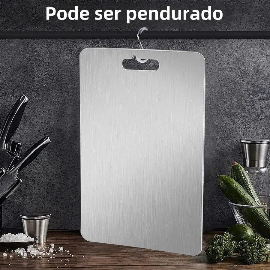 Tábua de Corte Profissional em Aço Inoxidável