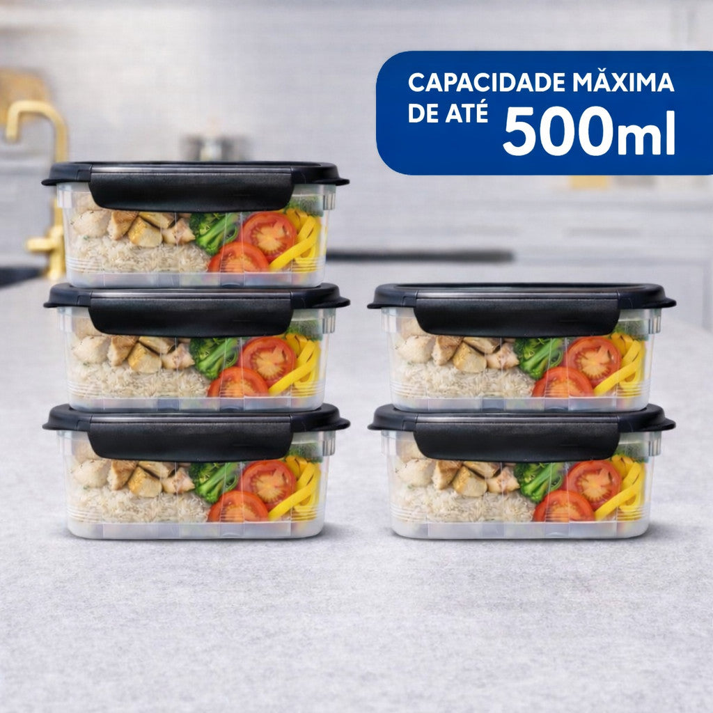 Kit Marmita Pote 500ml com Travas Laterais — Livre de BPA